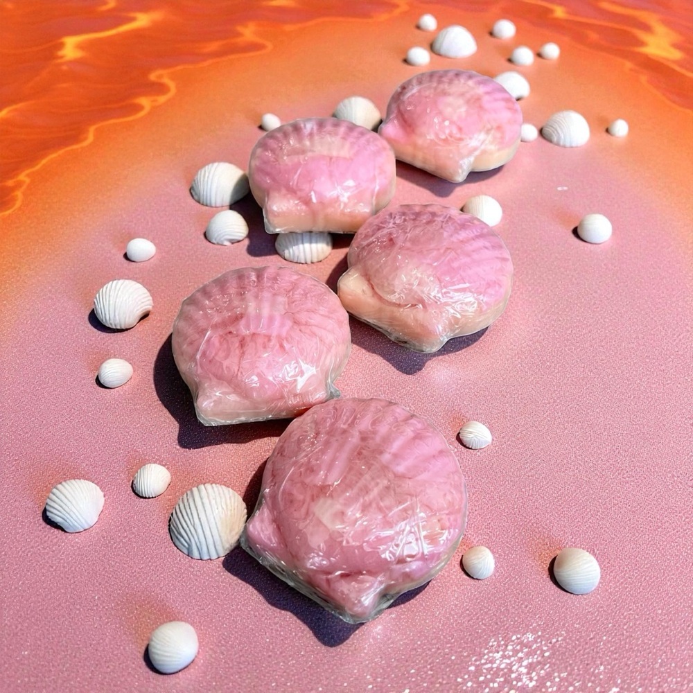 Hand Crafted “Grapefruit” Scented Seashell Shaped Lathering Aloe Soap Bar